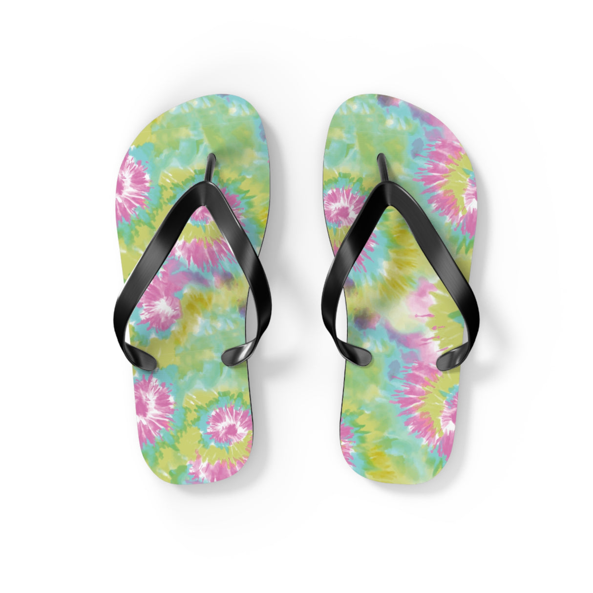 Green Tie Dye Flip Flops