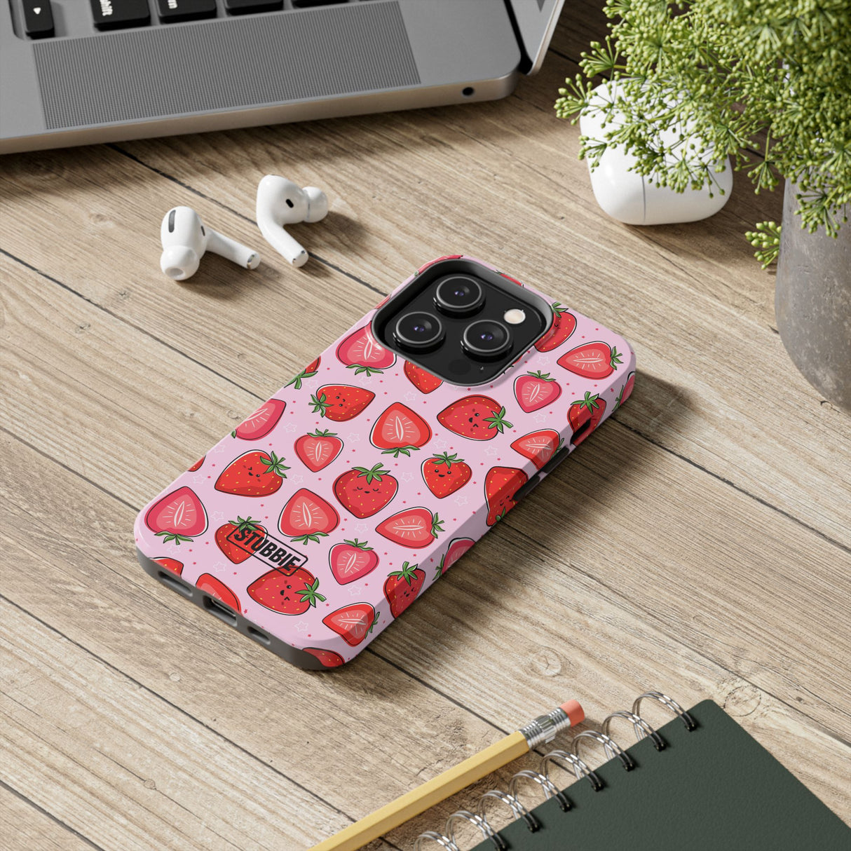 STUBBIE Phone Case for Apple iPhone - Smile Strawberry Phone Case