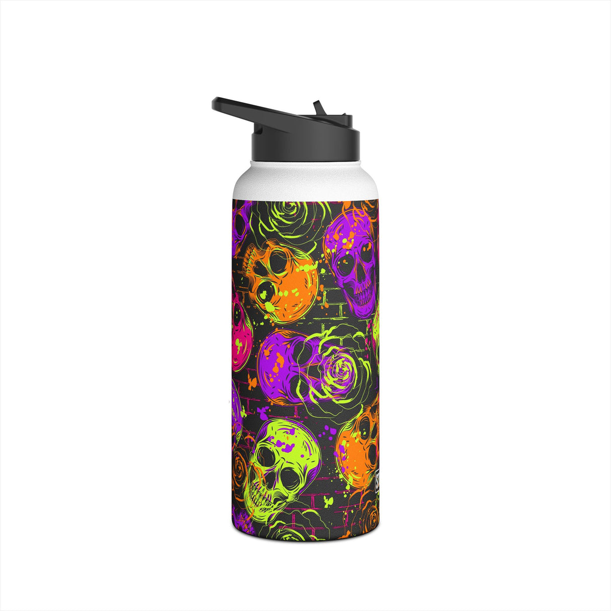 Neon Skulls Stainless Steel Water Bottle