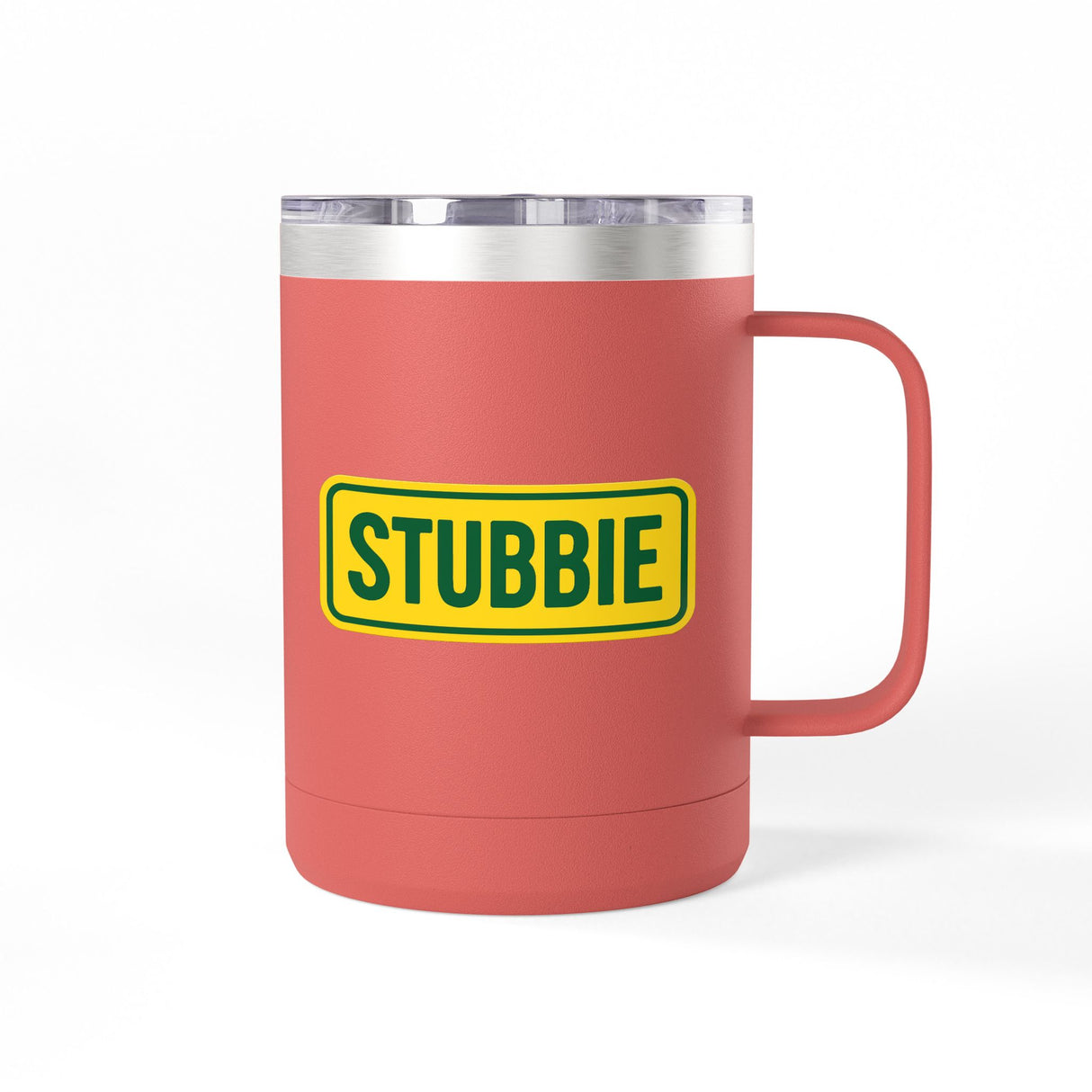 STUBBIE Coffee Mug Tumbler, 15oz - Aussie Yellow Stubbie