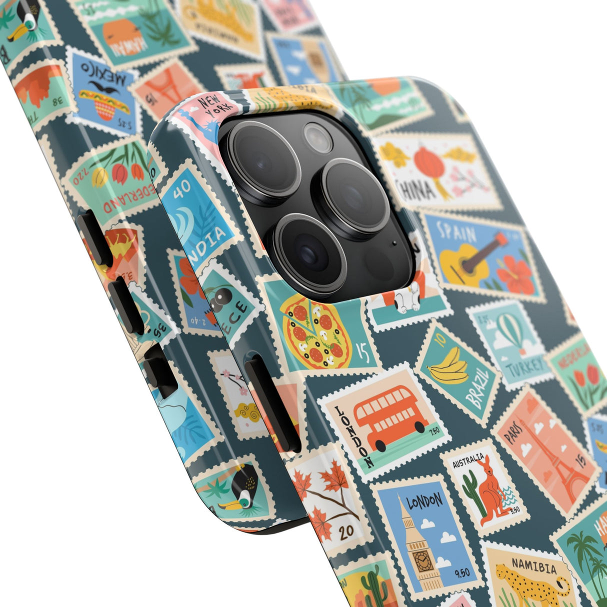 STUBBIE Phone Case for Apple iPhone - My Travel Stamps Stubbie