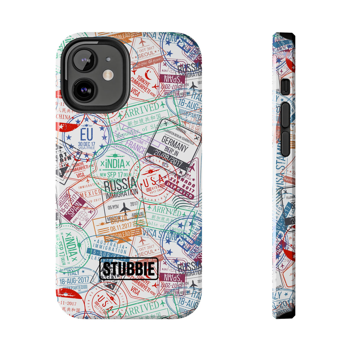 STUBBIE Phone Case for Apple iPhone - Travel Stamp Stubbie