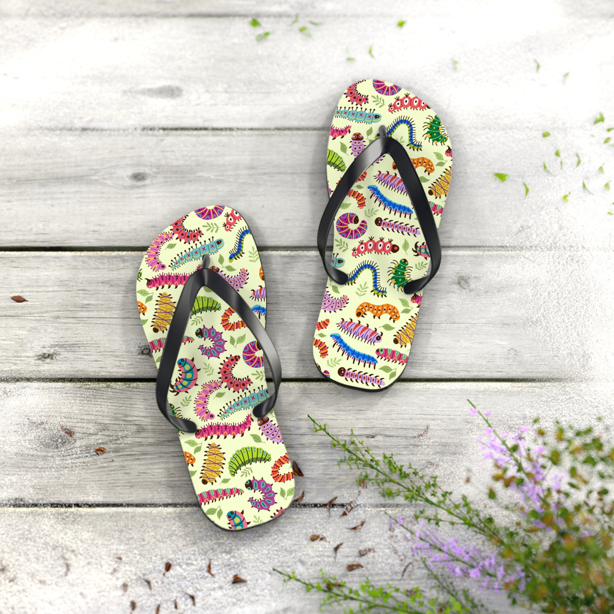 Caterpillar Flip Flops