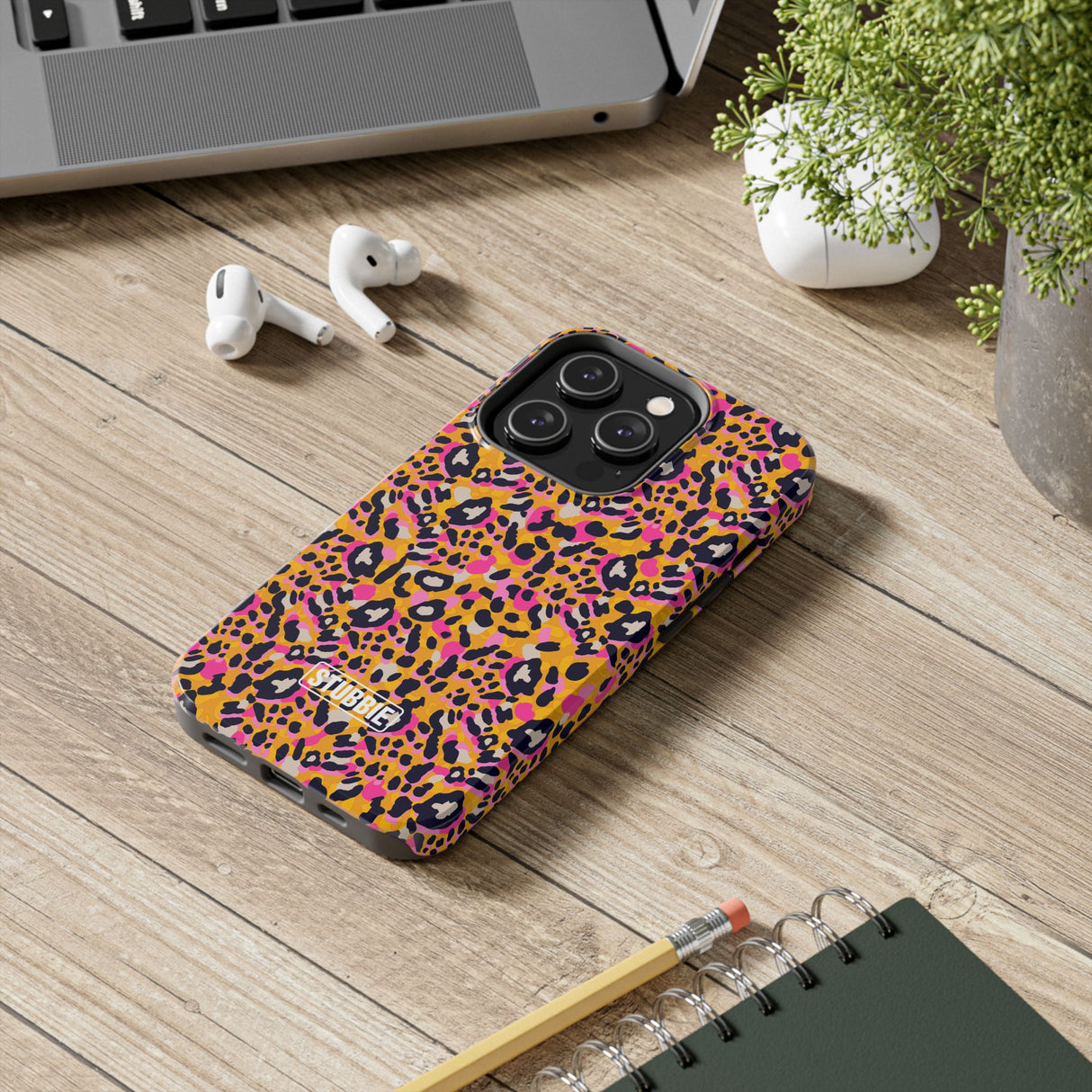 STUBBIE Phone Case for Apple iPhone - Pink Orange Leopard Phone Case