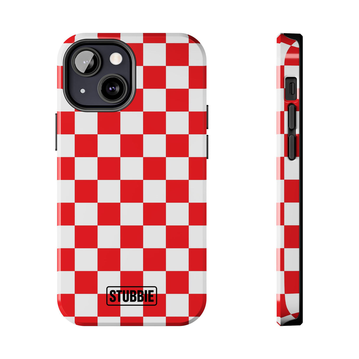 STUBBIE Phone Case for Apple iPhone - Red Checkered Phone Case