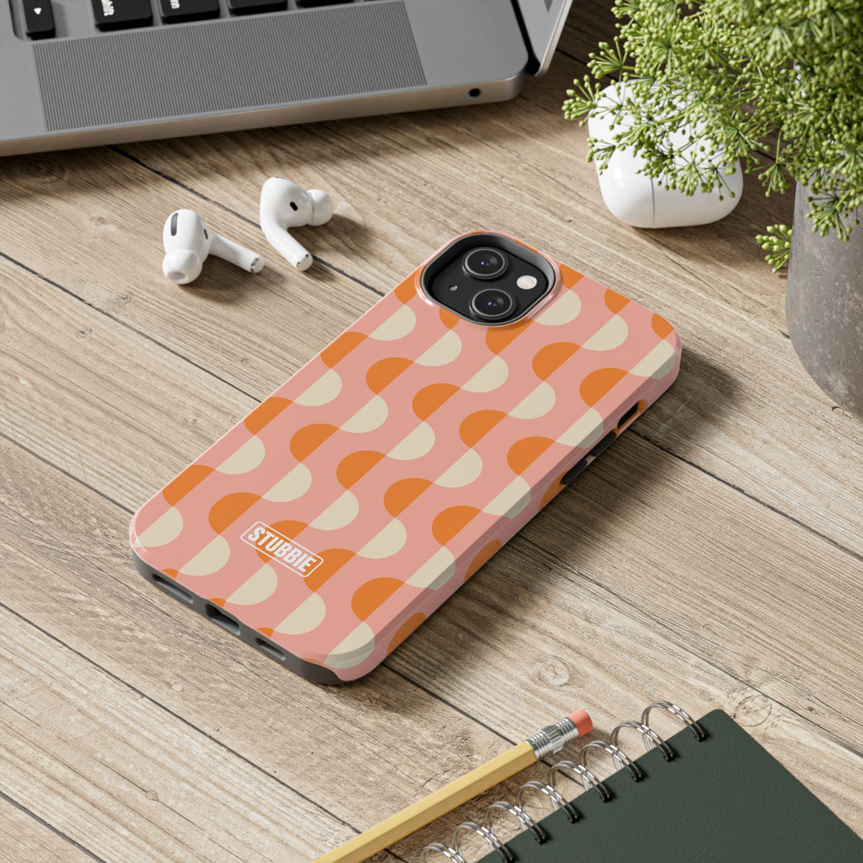STUBBIE Phone Case for Apple iPhone - Orange Wave Phone Case