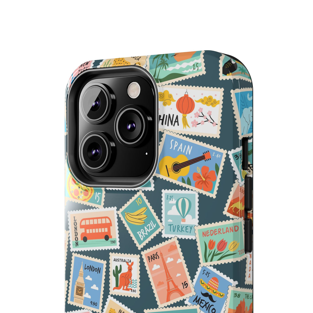 STUBBIE Phone Case for Apple iPhone - My Travel Stamps Stubbie