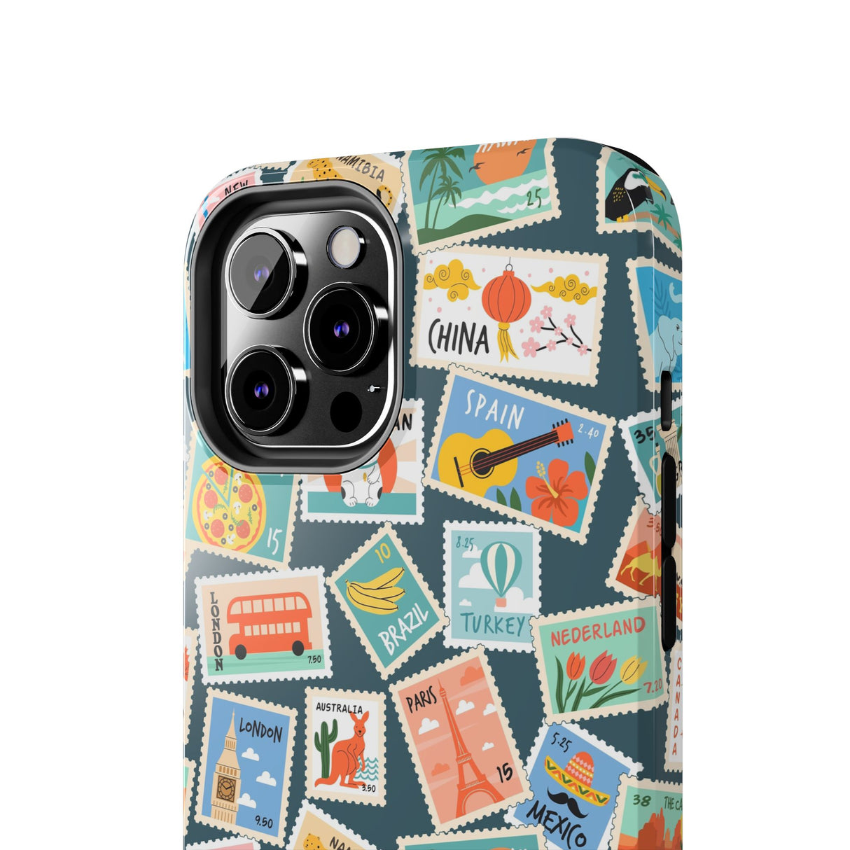 STUBBIE Phone Case for Apple iPhone - My Travel Stamps Stubbie