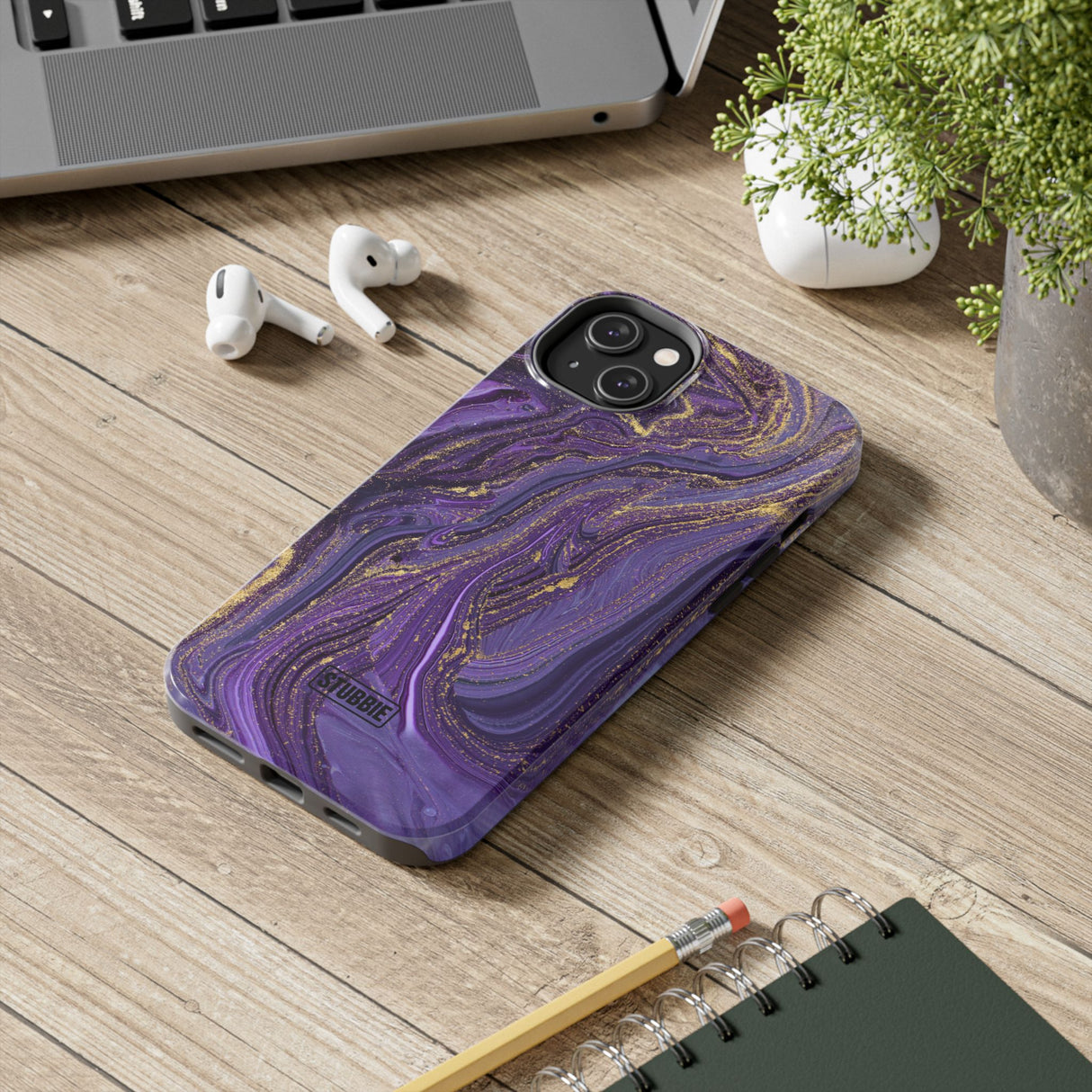 STUBBIE Phone Case for Apple iPhone - Purple Marble Phone Case