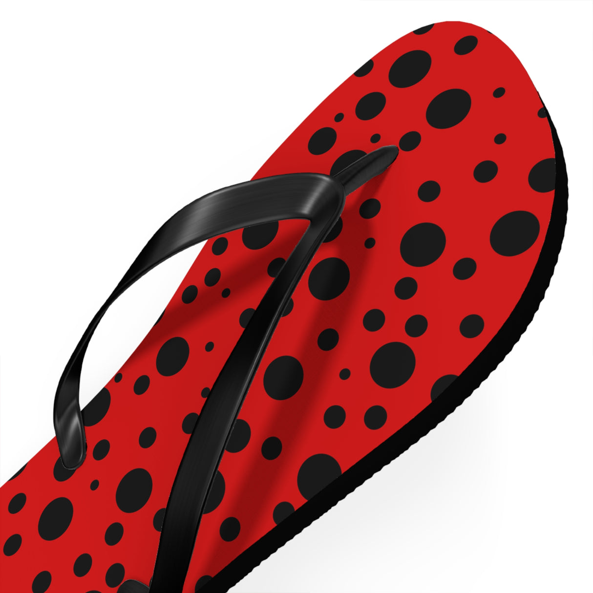 Black Polka Dot Flip Flops