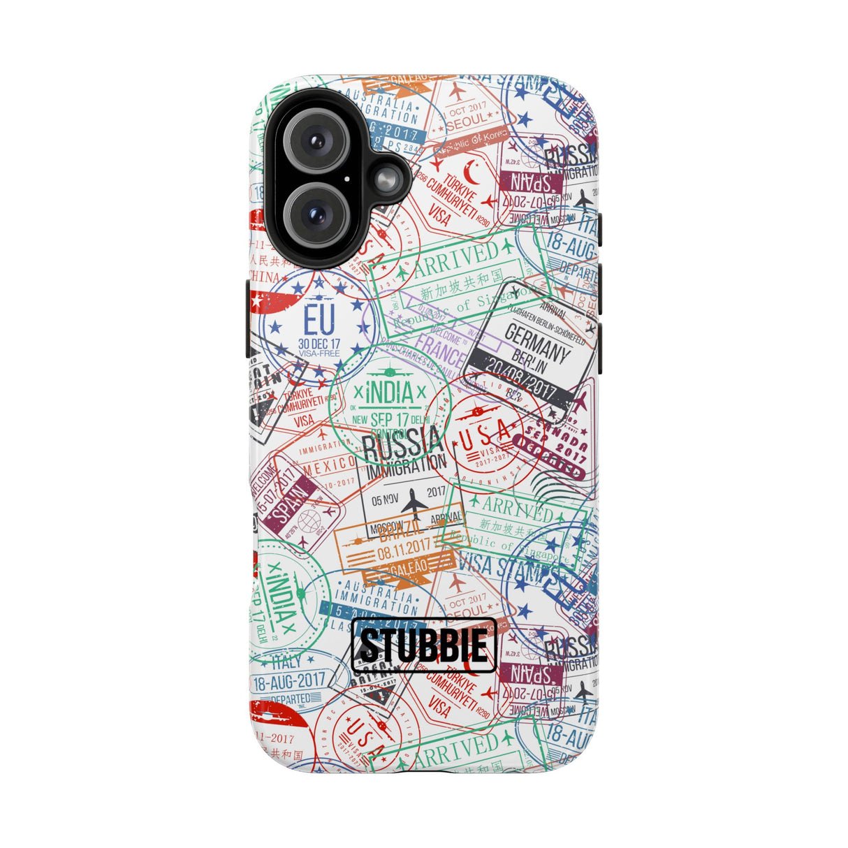 STUBBIE Phone Case for Apple iPhone - Travel Stamp Stubbie