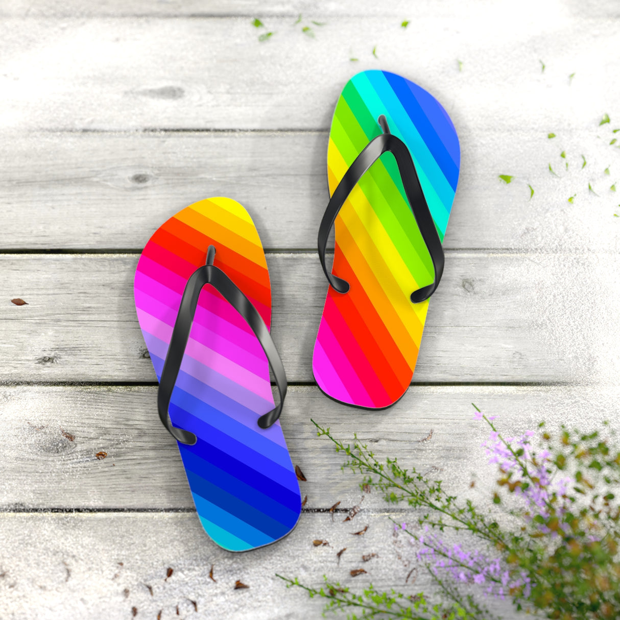 Rainbow Flip Flops