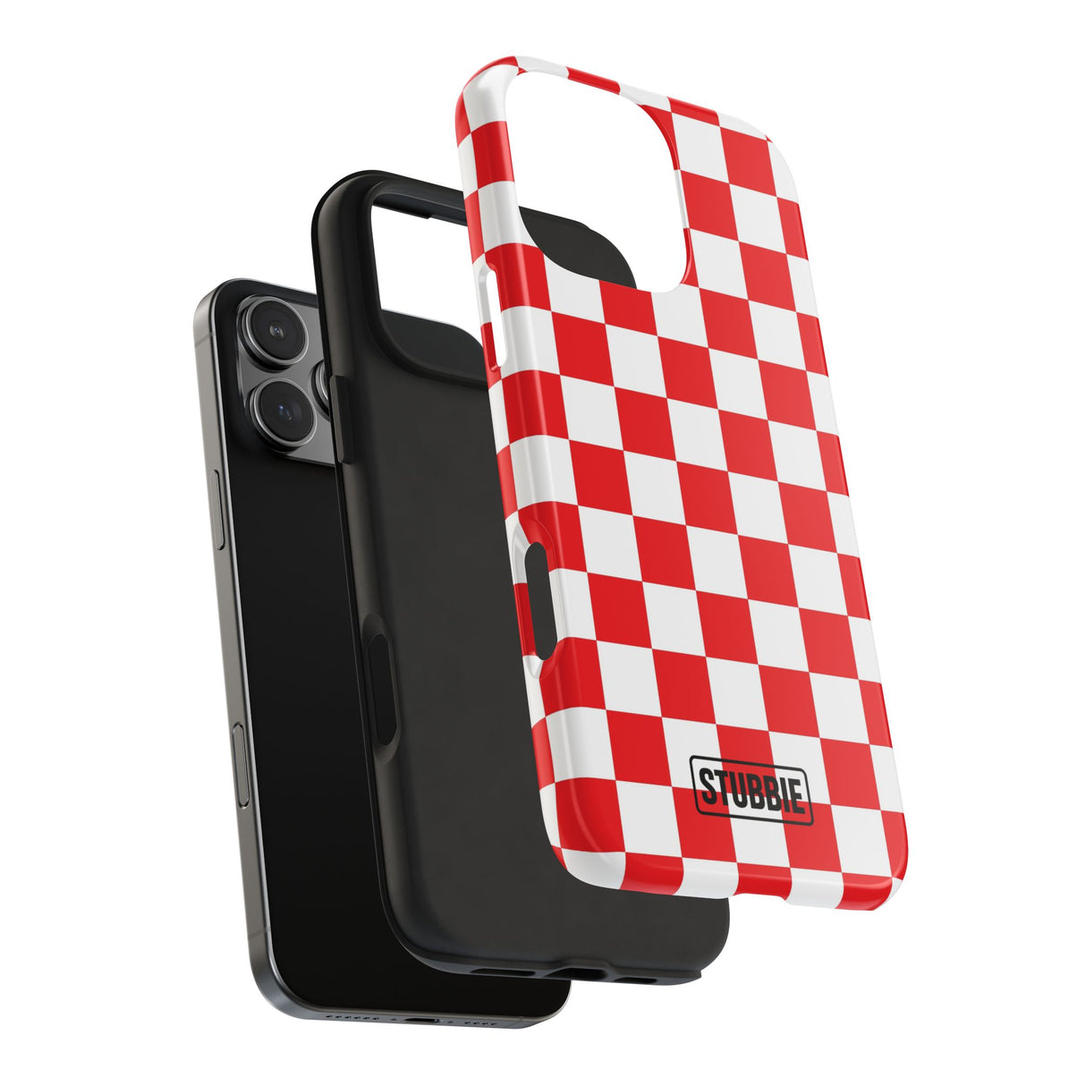 STUBBIE Phone Case for Apple iPhone - Red Checkered Phone Case