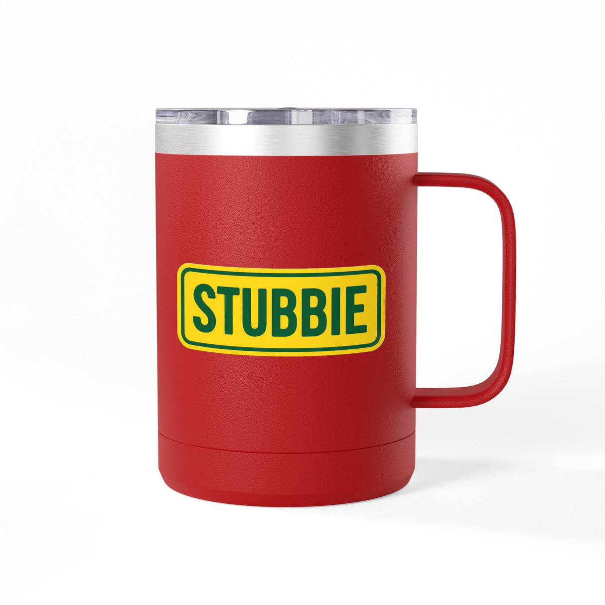 STUBBIE Coffee Mug Tumbler, 15oz - Aussie Yellow Stubbie