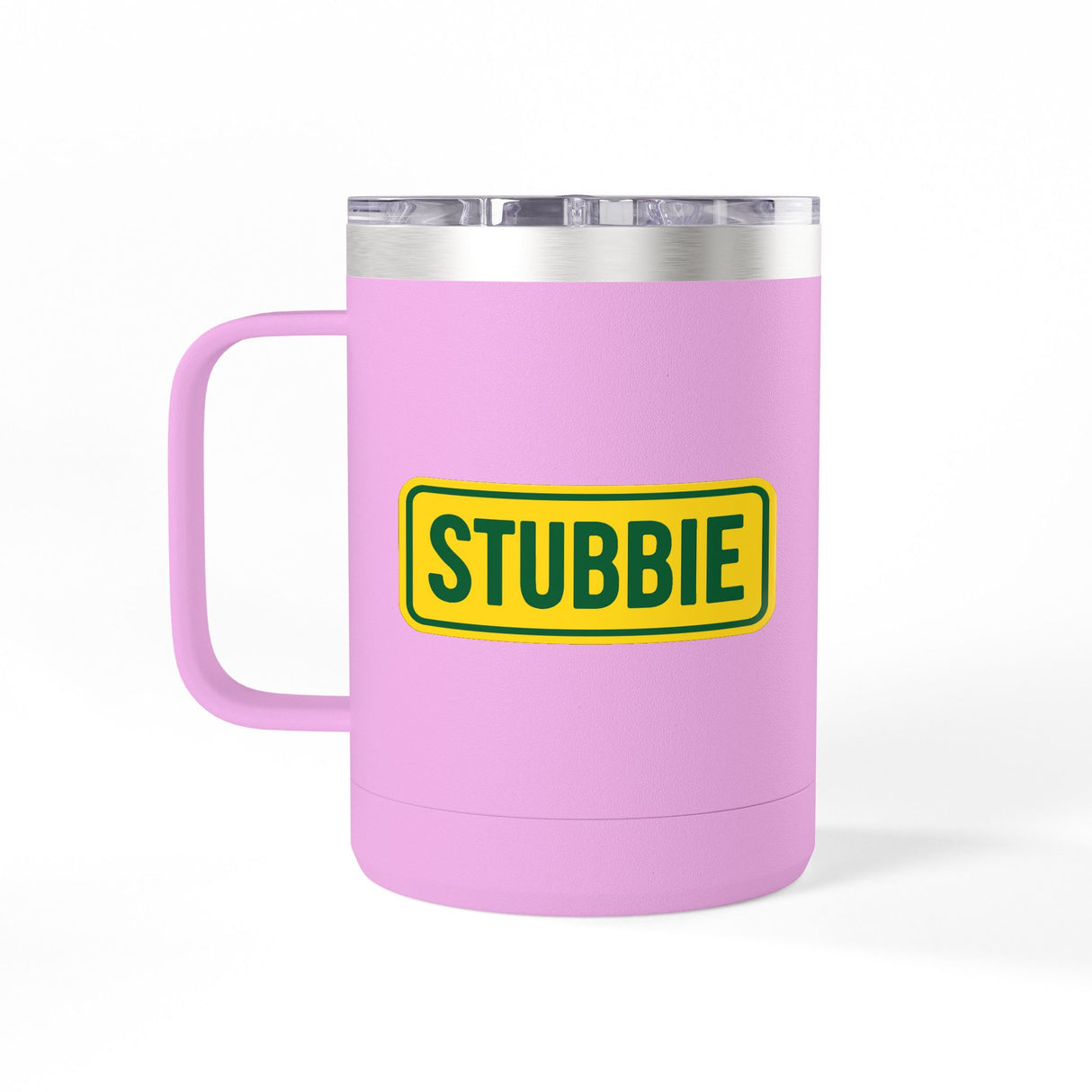 STUBBIE Coffee Mug Tumbler, 15oz - Aussie Yellow Stubbie
