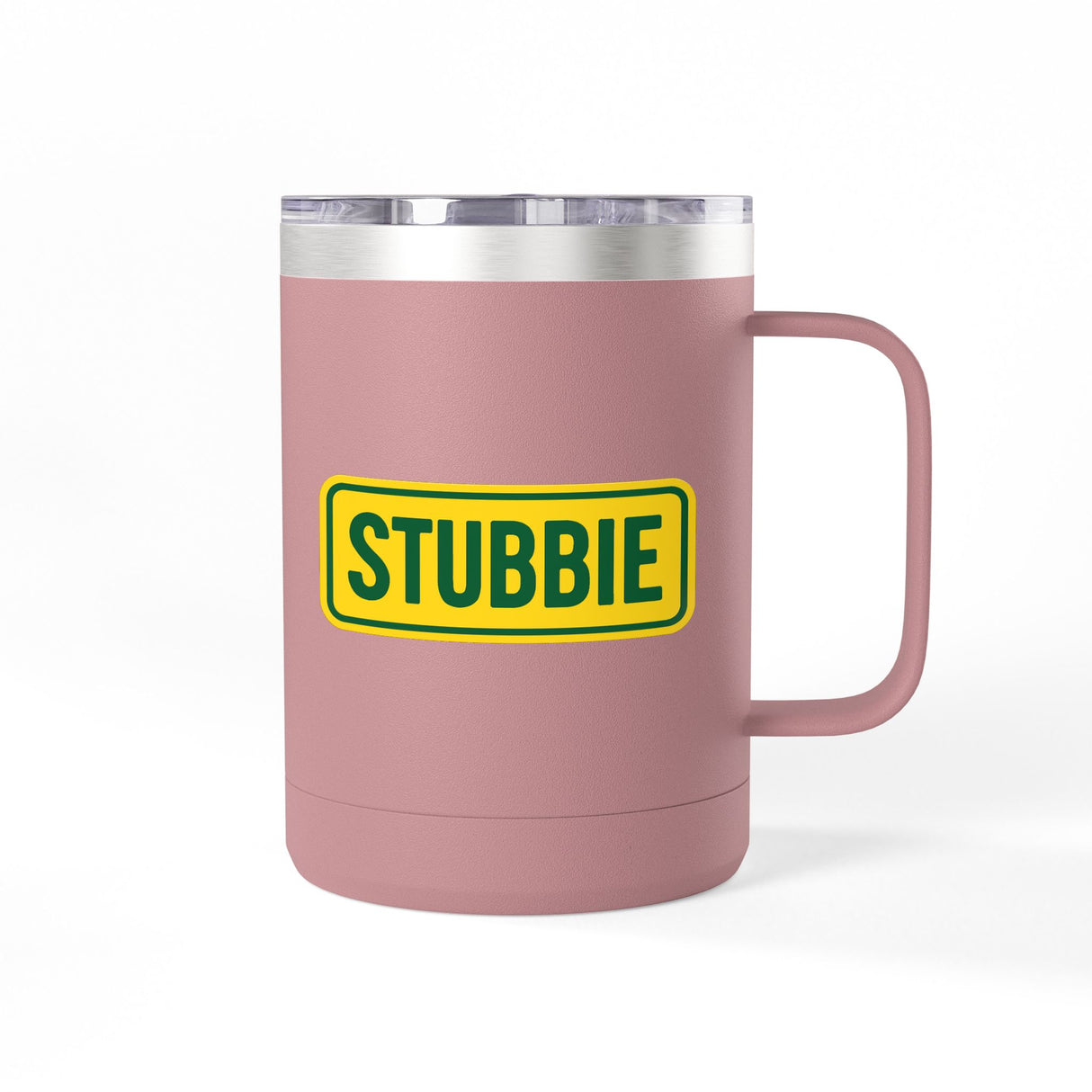 STUBBIE Coffee Mug Tumbler, 15oz - Aussie Yellow Stubbie