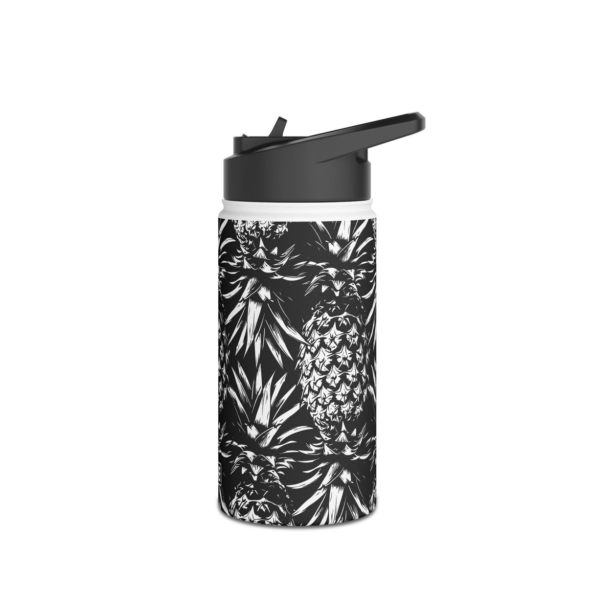 Black And White Stainless Steel Water Bottle