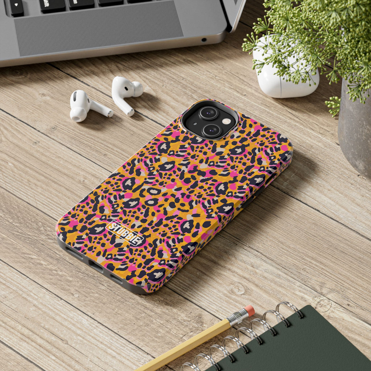 STUBBIE Phone Case for Apple iPhone - Pink Orange Leopard Phone Case