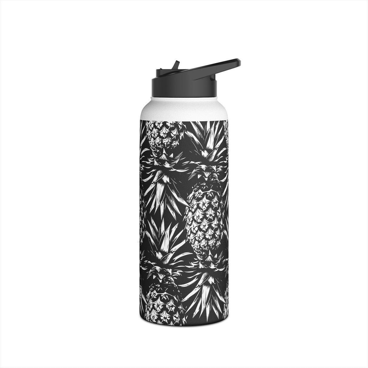 Black And White Stainless Steel Water Bottle