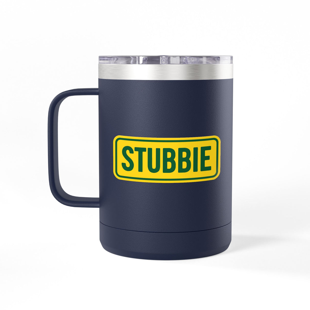 STUBBIE Coffee Mug Tumbler, 15oz - Aussie Yellow Stubbie