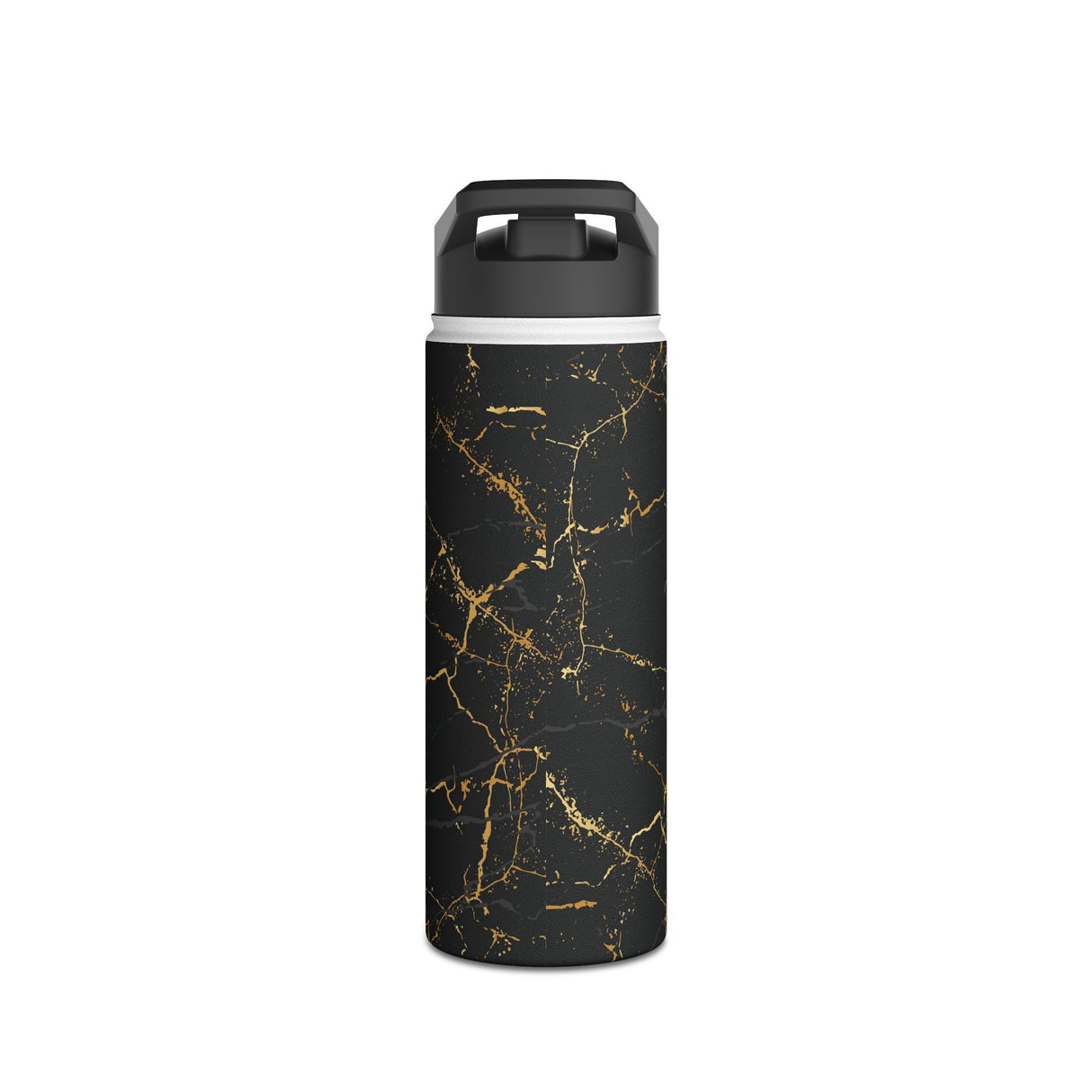 Midnight Black Marble Stainless Steel Water Bottle