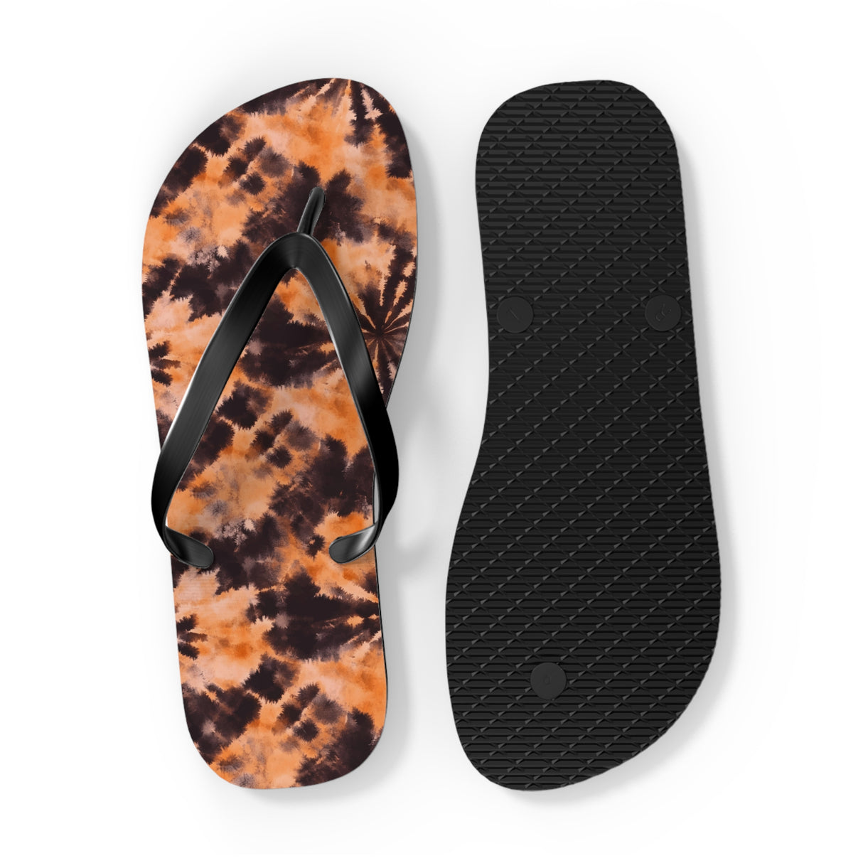 Orange Tie Dye Flip Flops