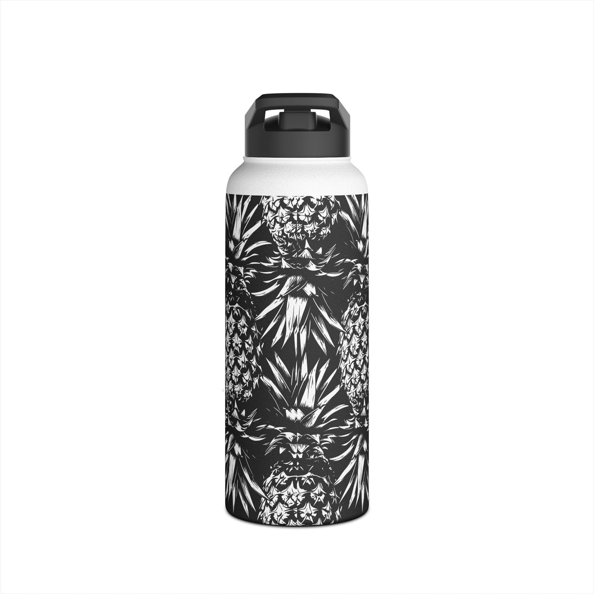 Black And White Stainless Steel Water Bottle