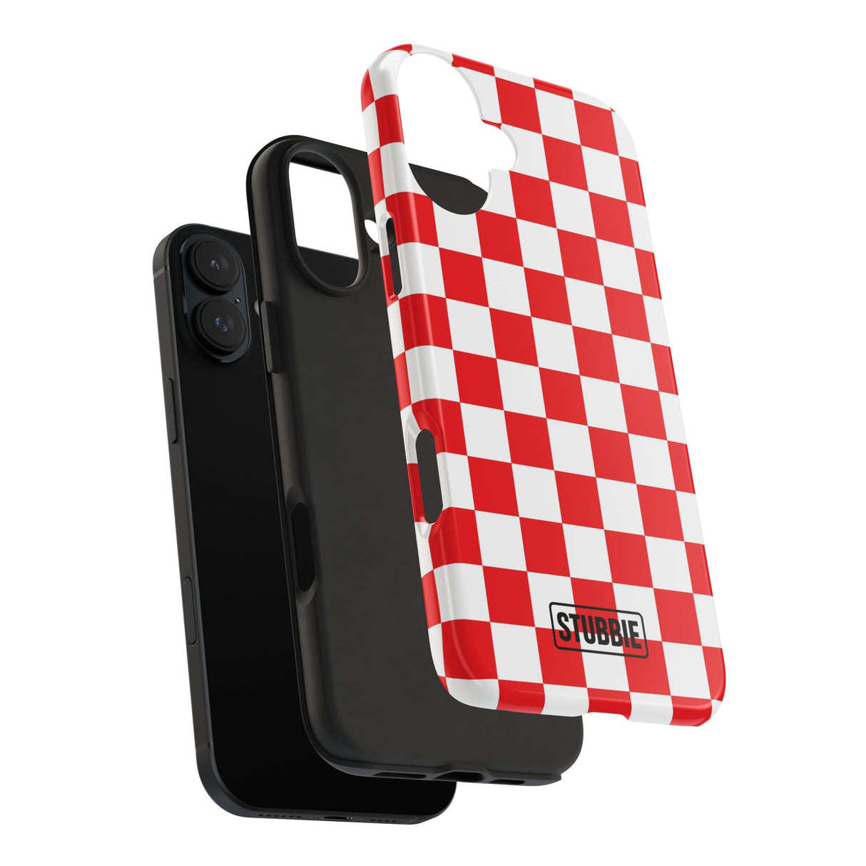 STUBBIE Phone Case for Apple iPhone - Red Checkered Phone Case