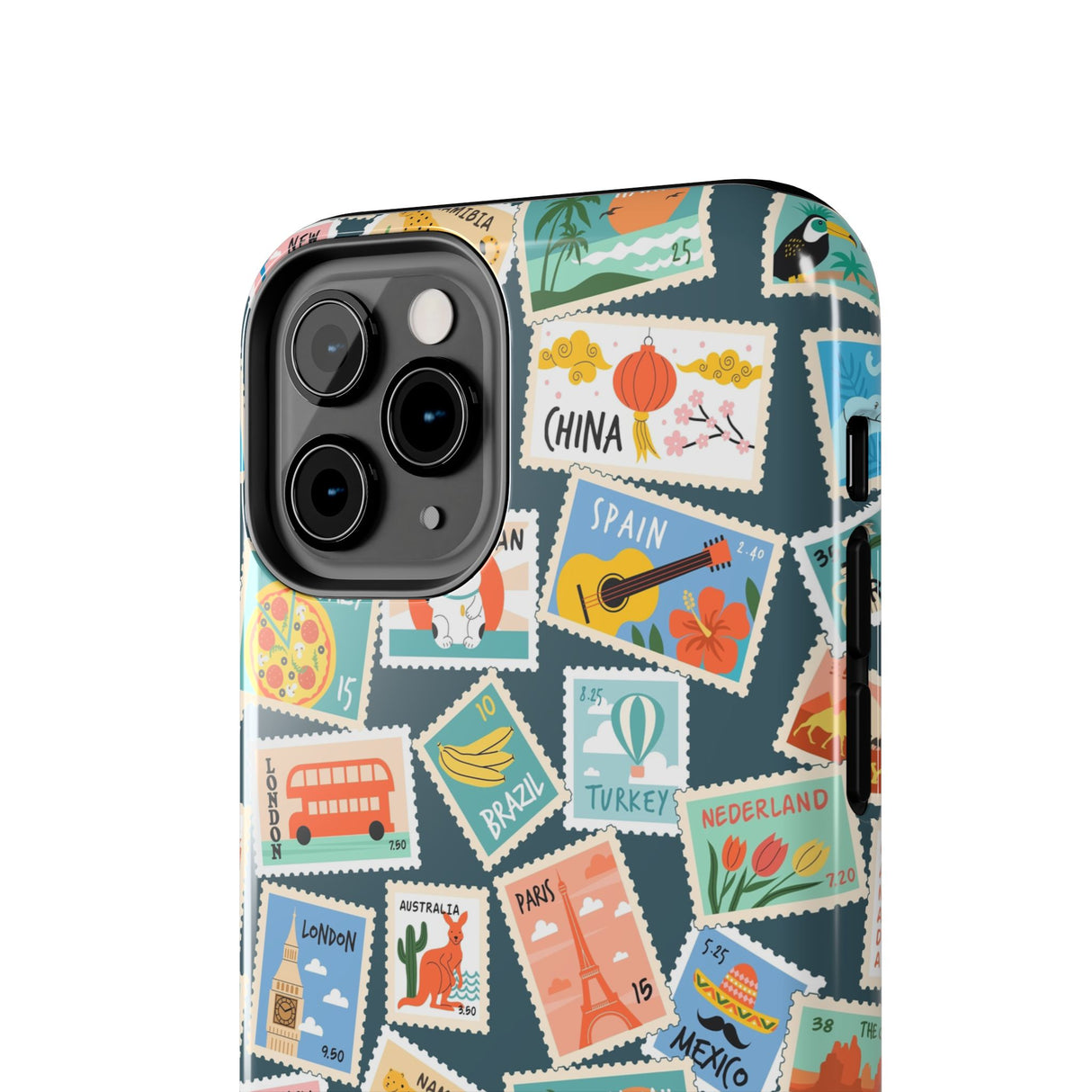 STUBBIE Phone Case for Apple iPhone - My Travel Stamps Stubbie