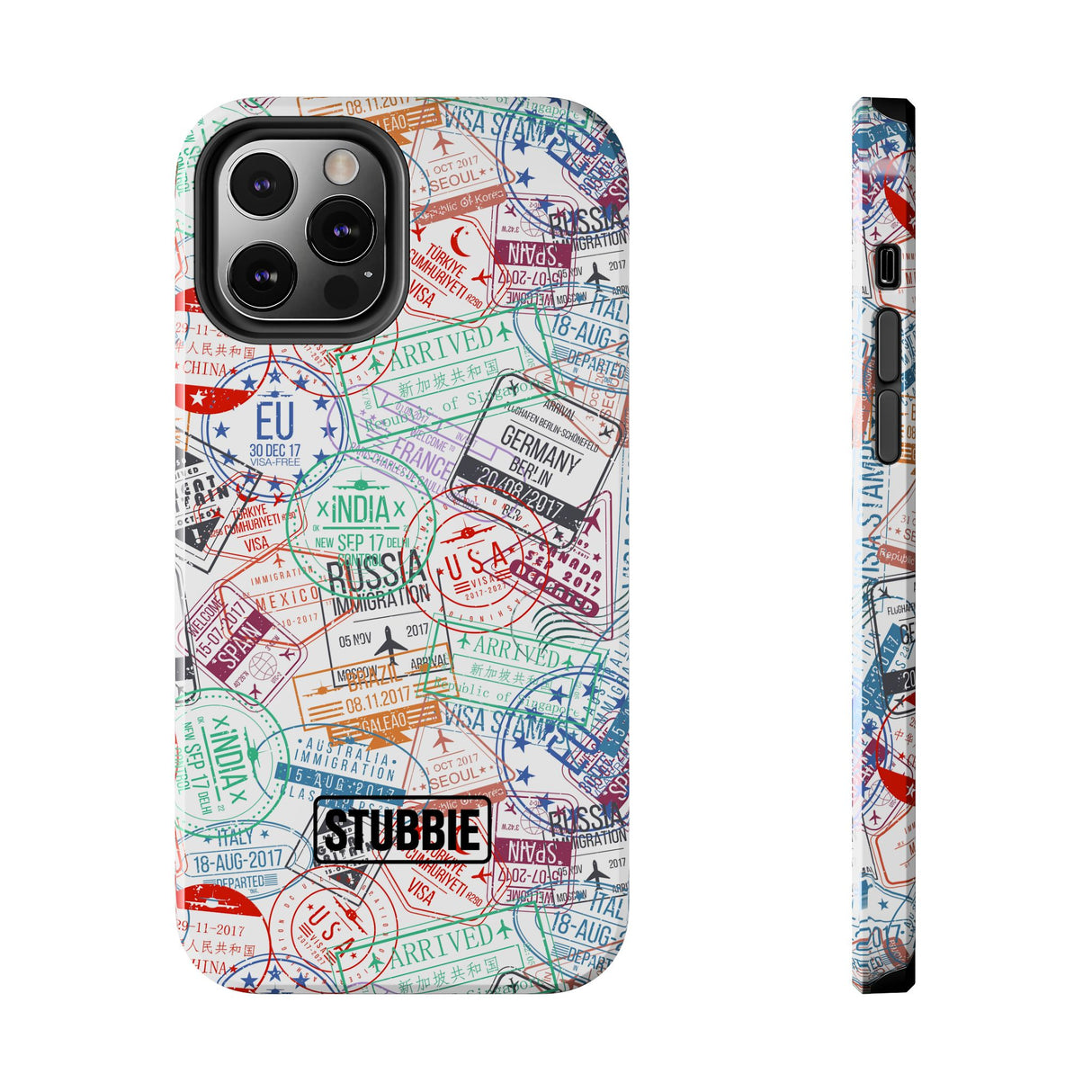 STUBBIE Phone Case for Apple iPhone - Travel Stamp Stubbie