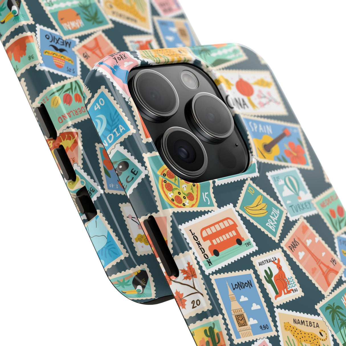 STUBBIE Phone Case for Apple iPhone - My Travel Stamps Stubbie