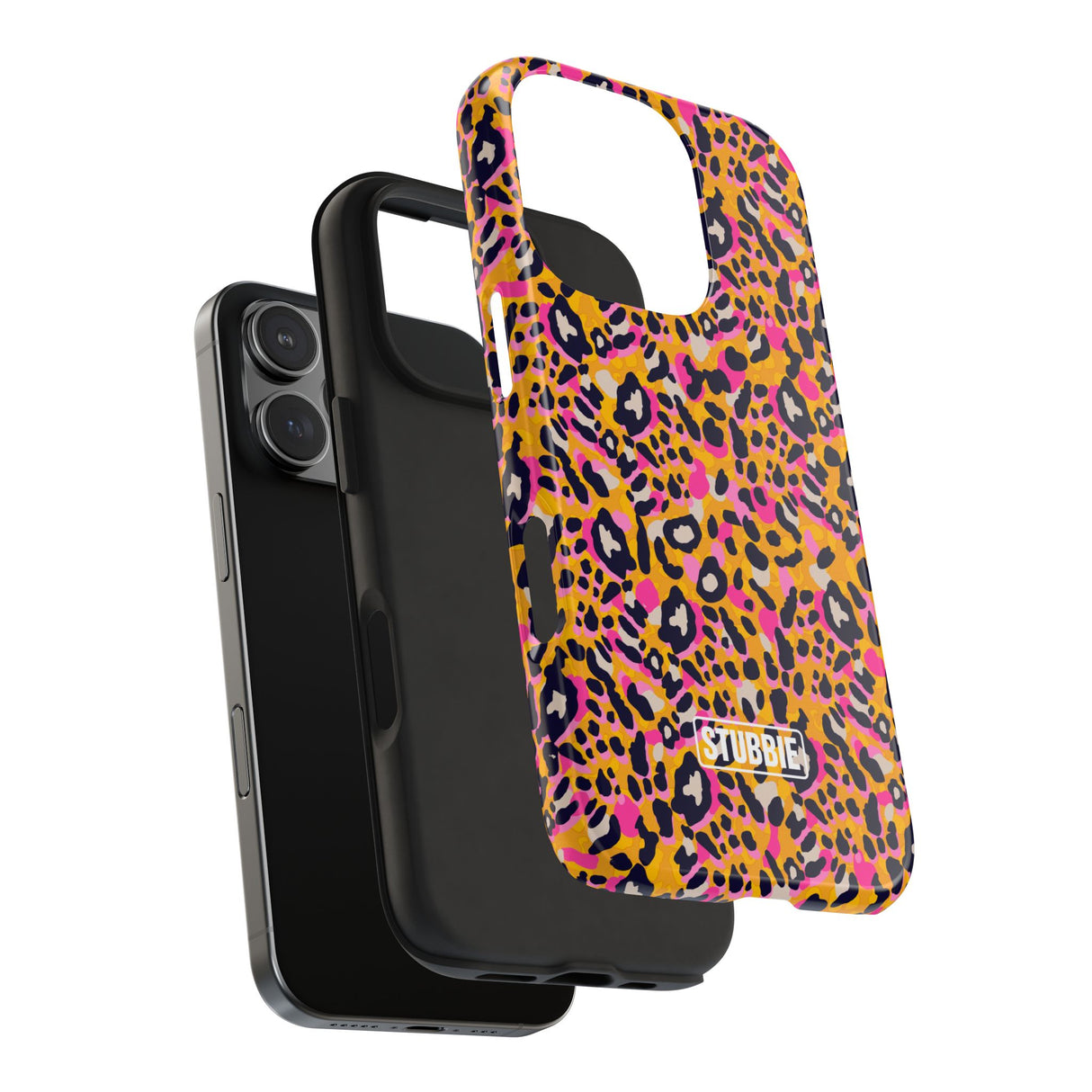 STUBBIE Phone Case for Apple iPhone - Pink Orange Leopard Phone Case