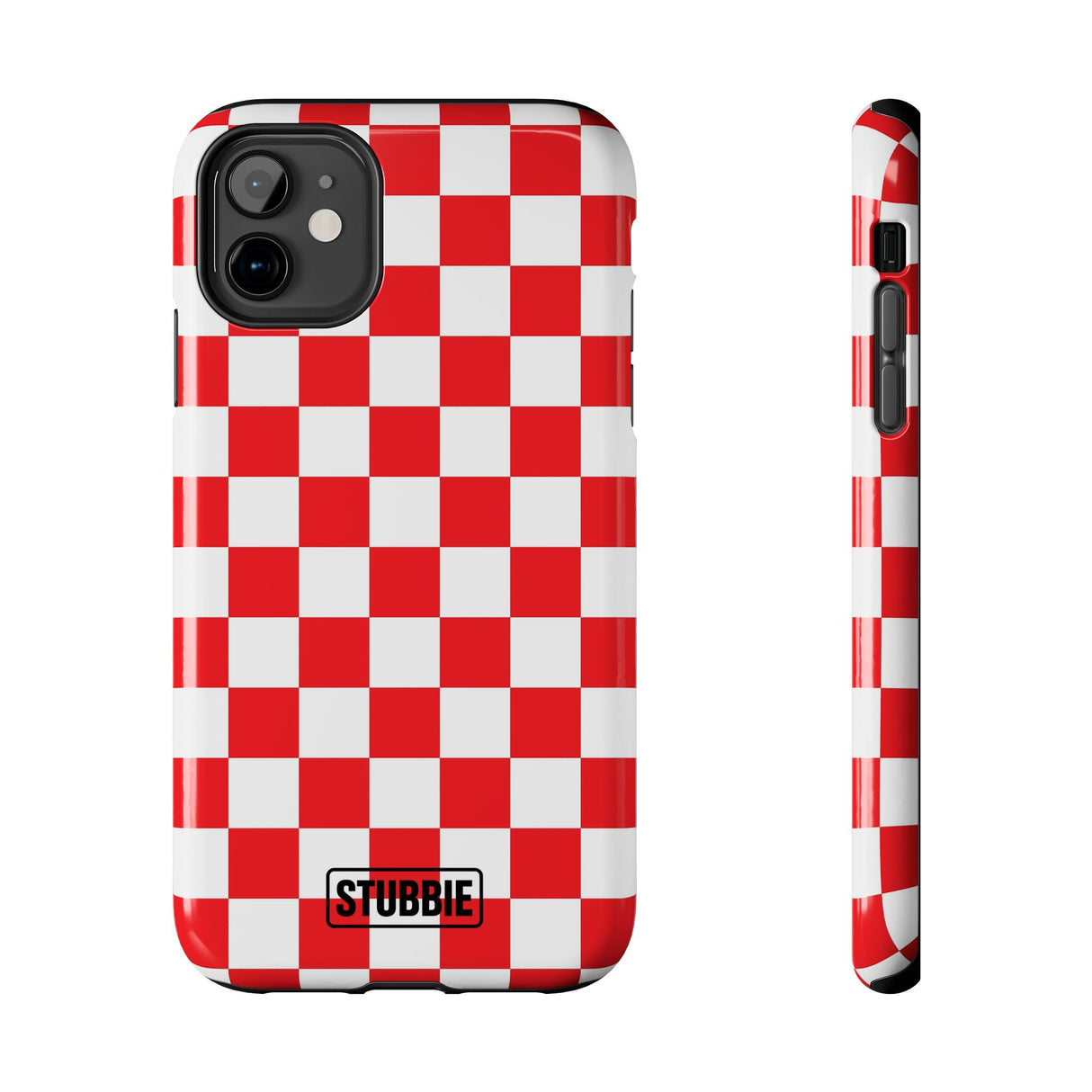 STUBBIE Phone Case for Apple iPhone - Red Checkered Phone Case