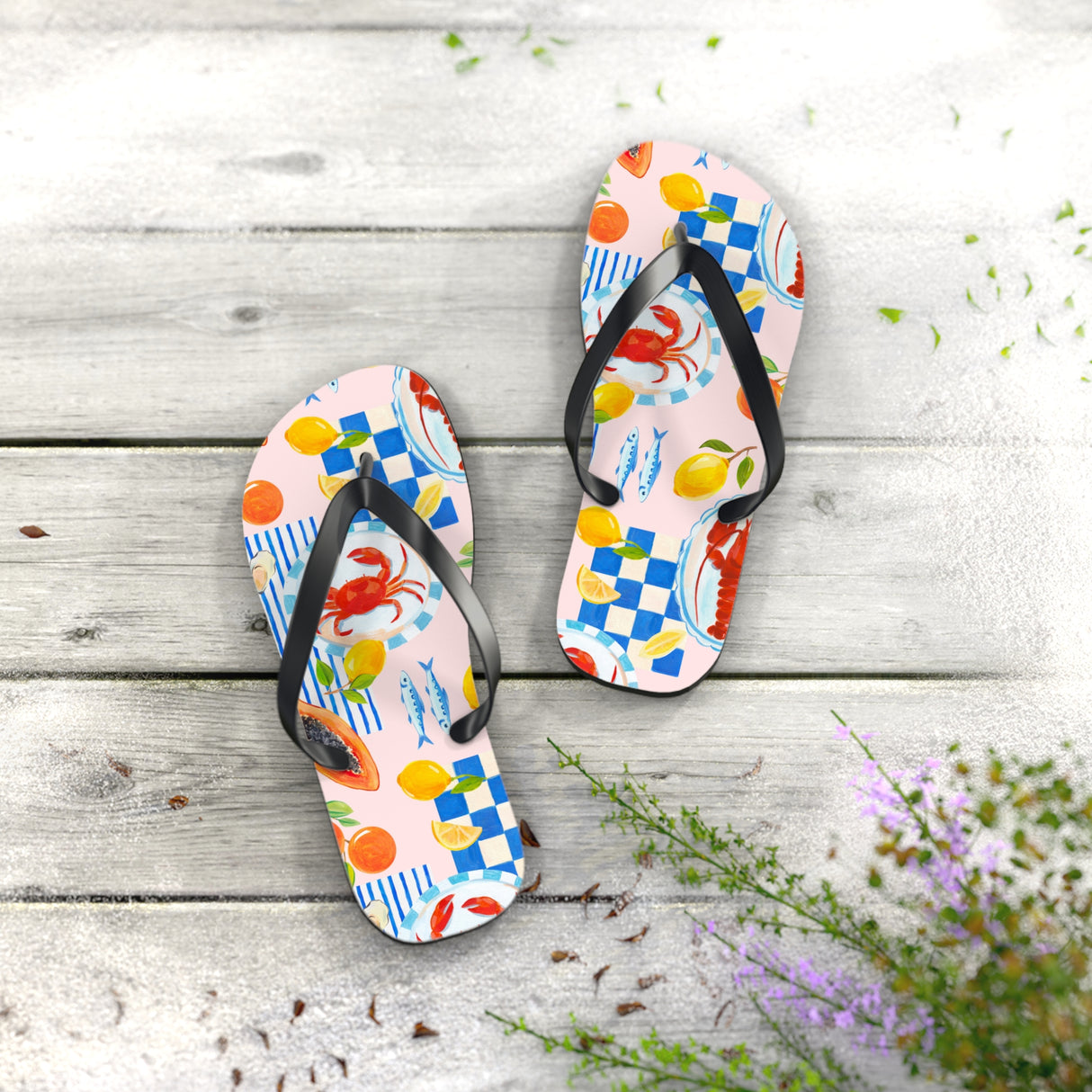 STUBBIE Flip Flops - Italian Summer Seafood STUBBIE