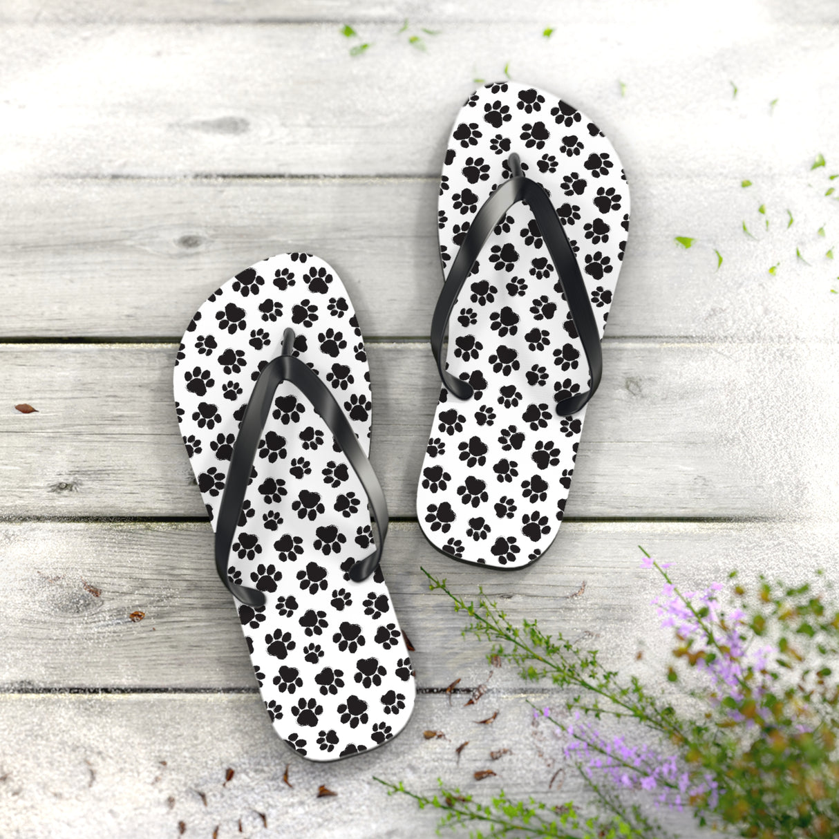 Paw Print Flip Flops