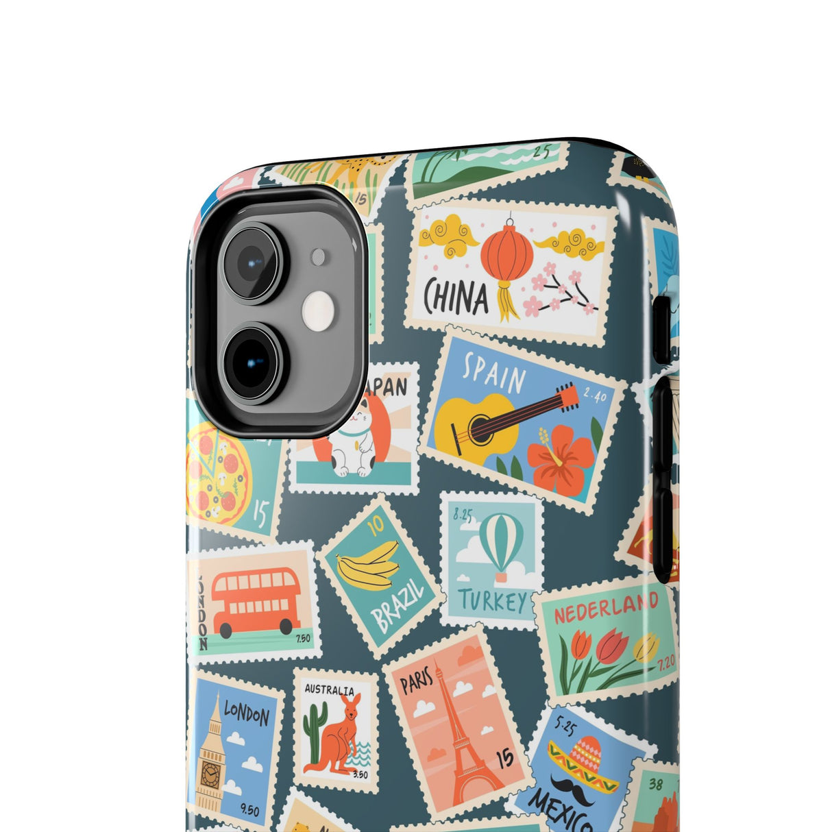 STUBBIE Phone Case for Apple iPhone - My Travel Stamps Stubbie