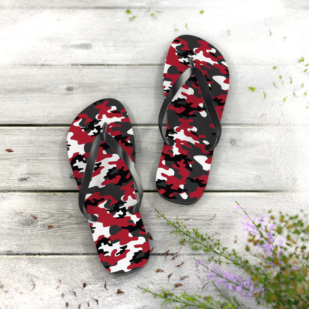 Red Camo Flip Flops