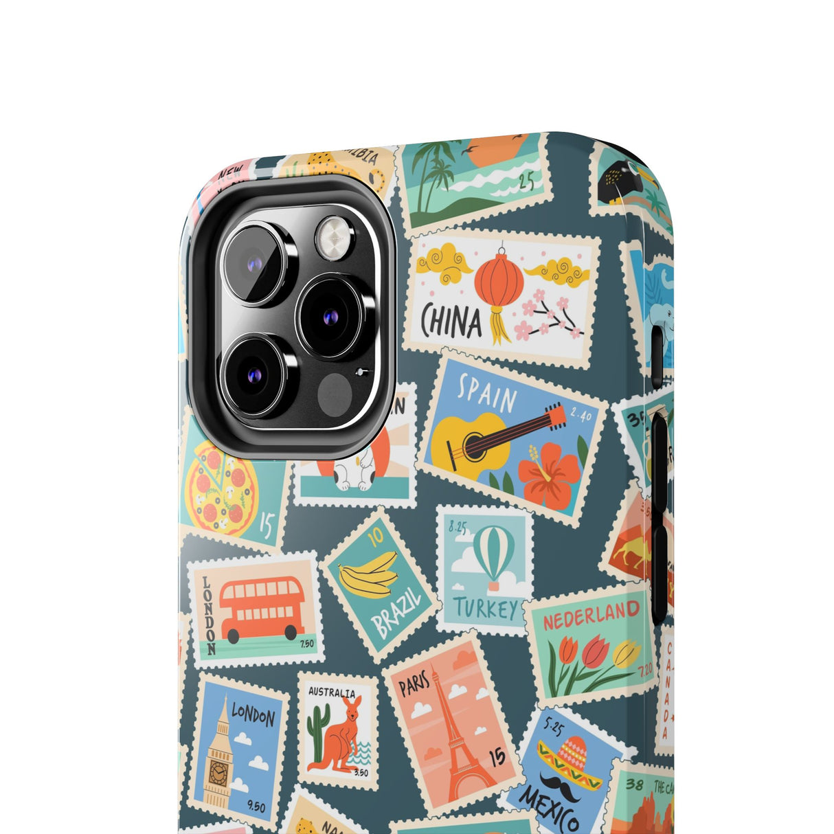 STUBBIE Phone Case for Apple iPhone - My Travel Stamps Stubbie
