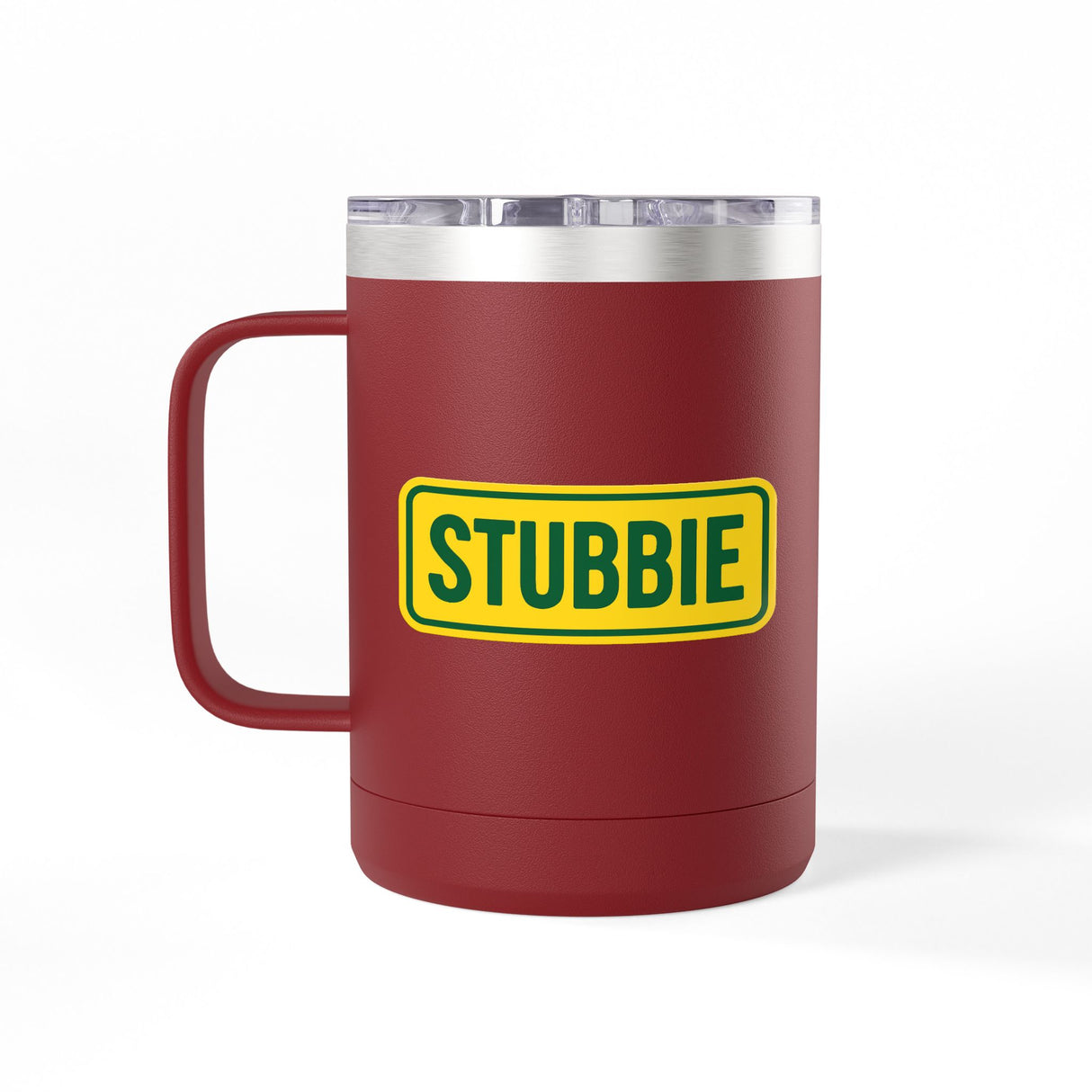 STUBBIE Coffee Mug Tumbler, 15oz - Aussie Yellow Stubbie