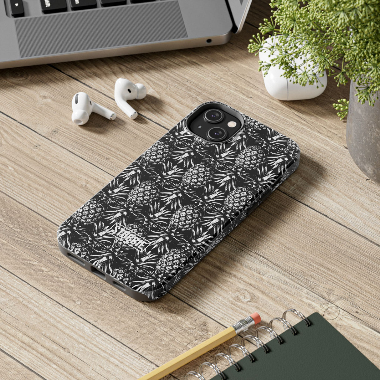 STUBBIE Phone Case for Apple iPhone - Black And White Pineapple Phone Case