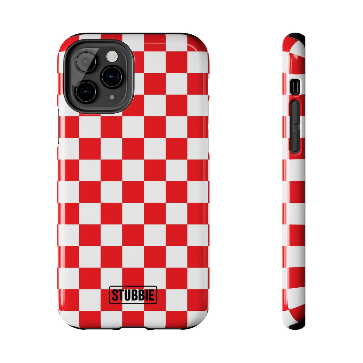 STUBBIE Phone Case for Apple iPhone - Red Checkered Phone Case