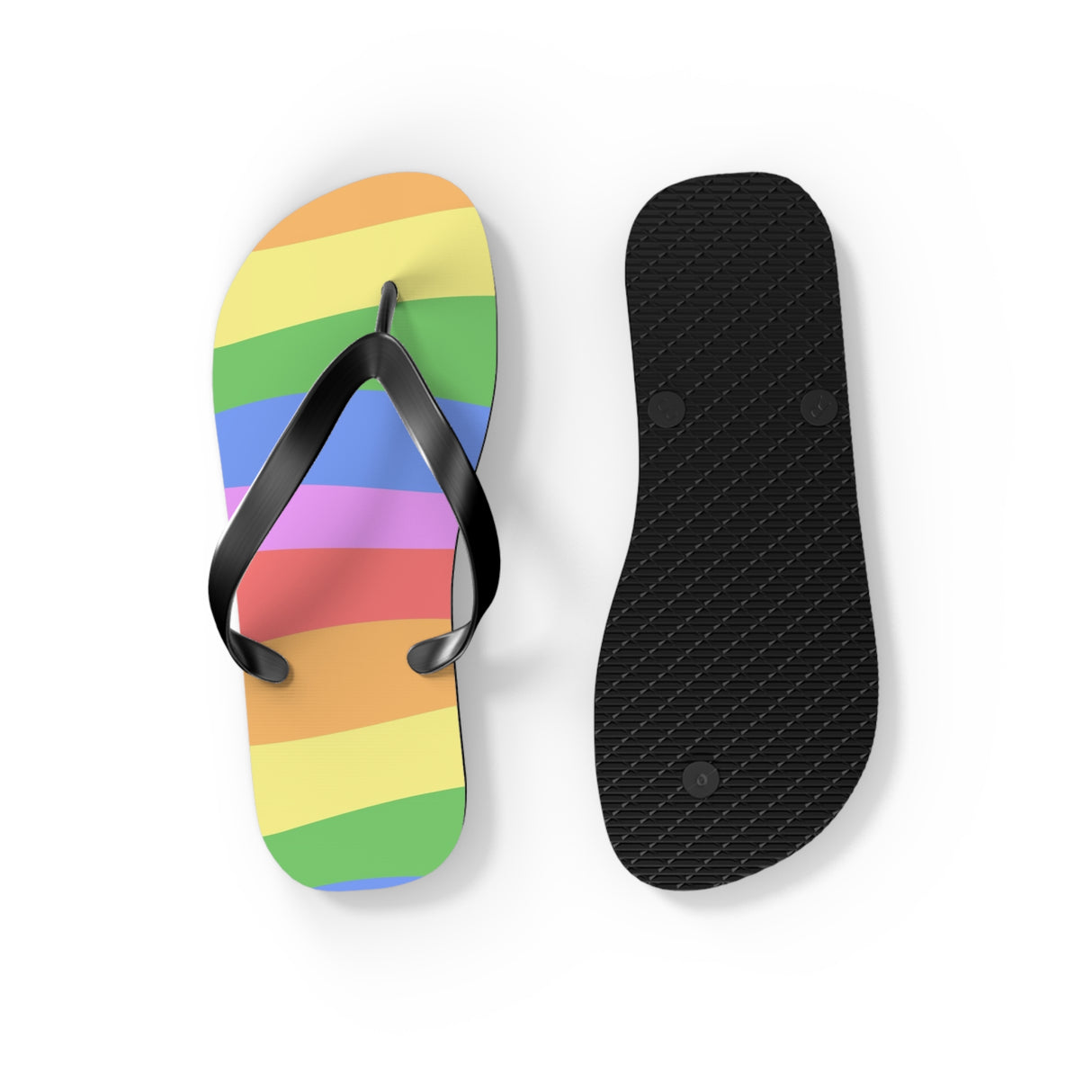 Bright Rainbow Flip Flops