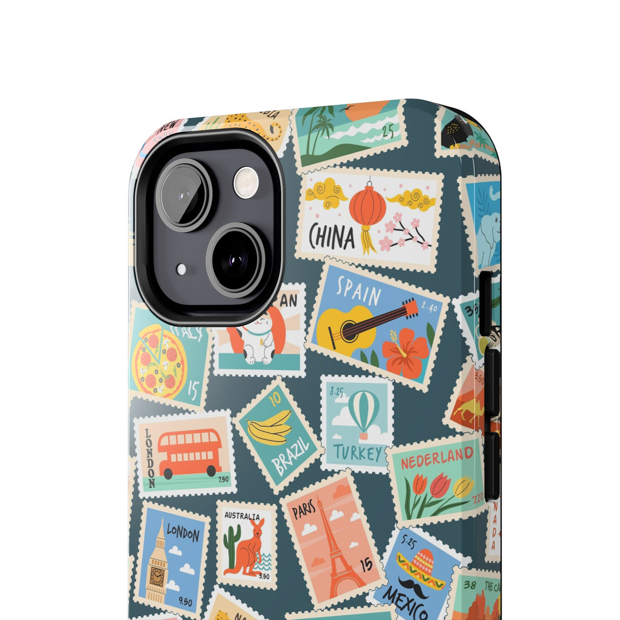 STUBBIE Phone Case for Apple iPhone - My Travel Stamps Stubbie