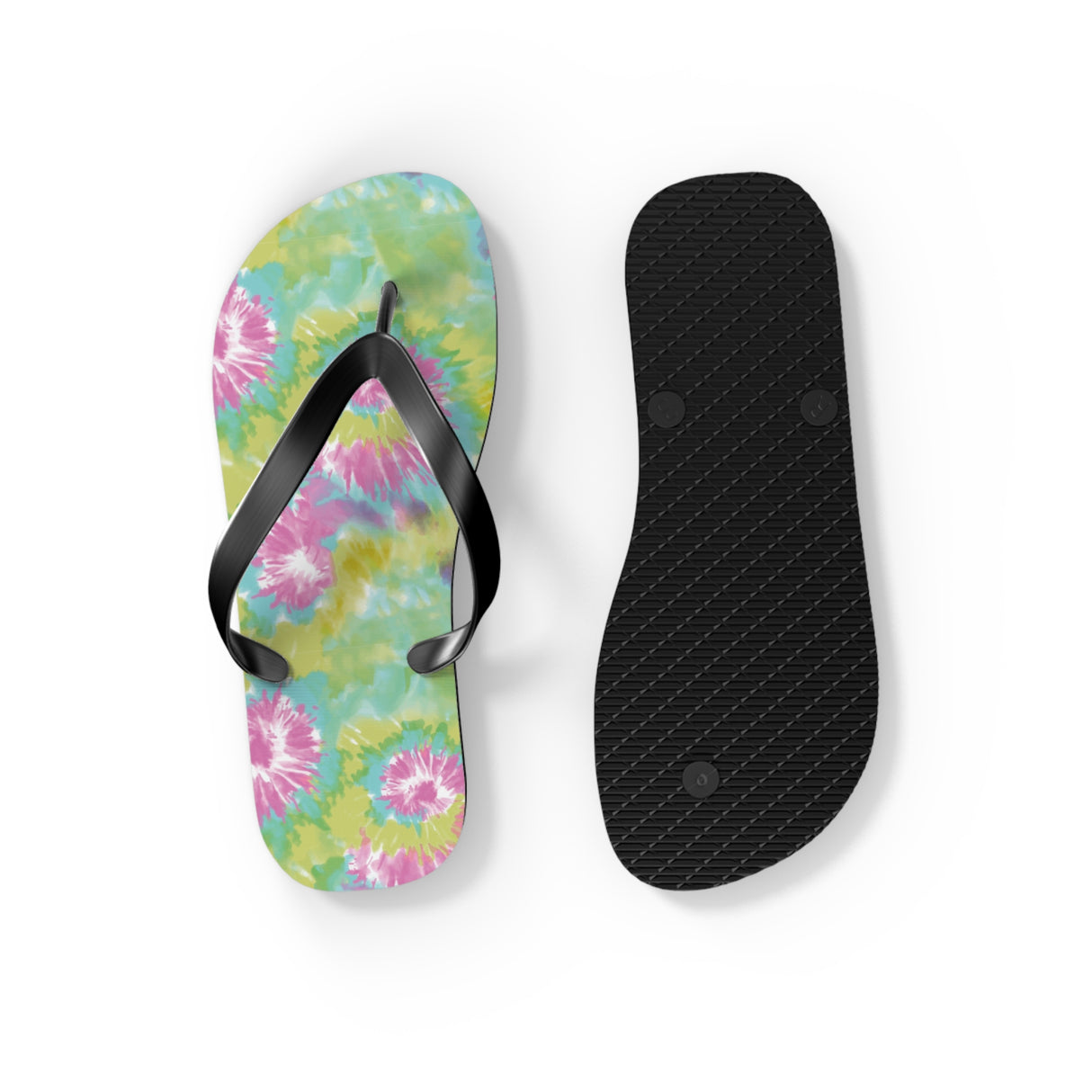 Green Tie Dye Flip Flops