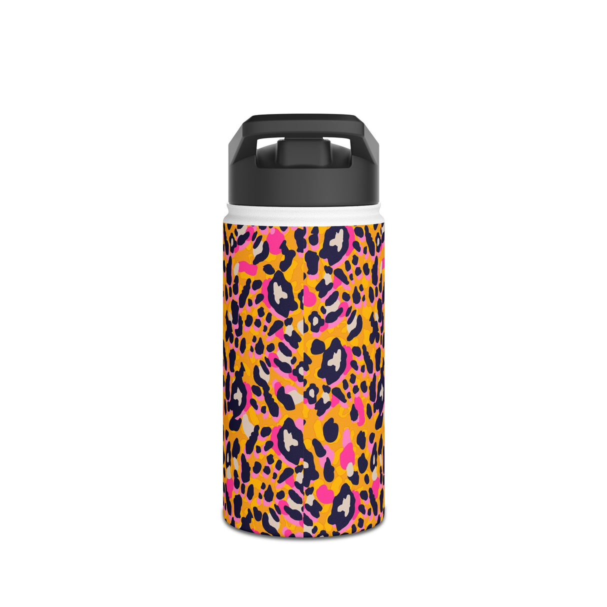 Orange Leopard Print Stainless Steel Water Bottle