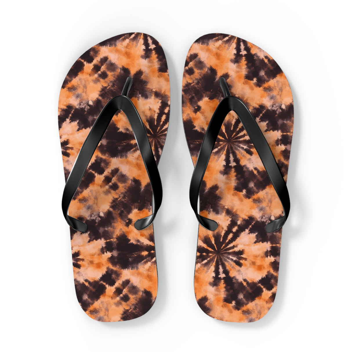 Orange Tie Dye Flip Flops