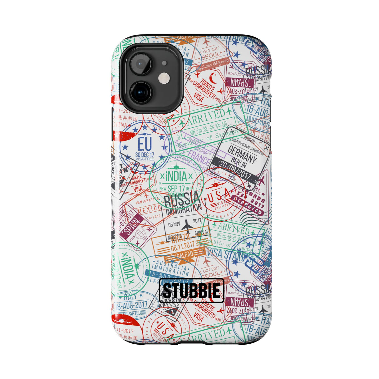 STUBBIE Phone Case for Apple iPhone - Travel Stamp Stubbie