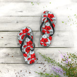 Red Flower Flip Flops