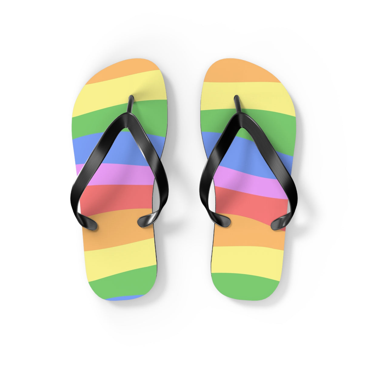Bright Rainbow Flip Flops