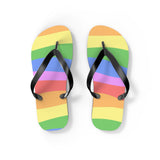 Bright Rainbow Flip Flops